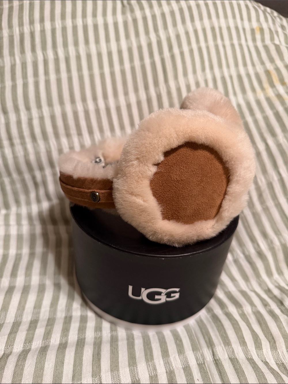 UGG Black and Silver Round Storage Box